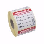 50mm Square Day of the Week Labels - Wednesday