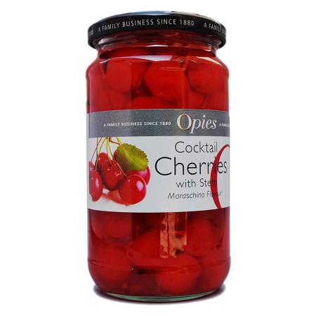 Opies Cocktail Cherries Stem Maraschino Flavour